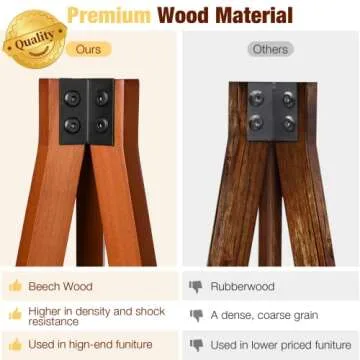 Isloys Wood Tripod Floor Lamp - Mid Century Design & LED