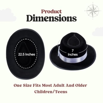 Funny Party Hats Black Fedora Hat for Halloween and Parties