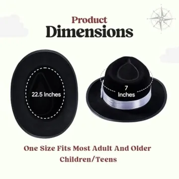 Funny Party Hats Black Fedora Hat for Halloween and Parties
