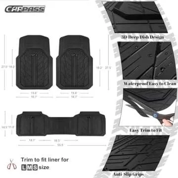Heavy Duty All-Weather Car Floor Mats for Trucks SUVs
