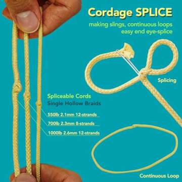 emma kites 100% Kevlar Braided String Utility Cord 50Ft 2000Lb Abrasion Flame Resistant, Tactical Survival Fishing Assist Cord Model Rocket Paracord Trip Line Camping Cordage