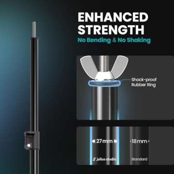 Julius Studio [Enhanced Stability] 10.1 x 7 ft. (W x H) Backdrop Stand, Adjustable Background Stand Support Kit, Telescopic Extendable Crossbars, Shock-Proof Rubbers, Anti-Scratch Shoes, JSAG576