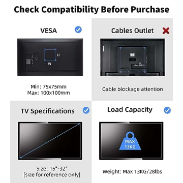 Suptek Full Motion TV Wall Mount for 15-32 inch LED, LCD