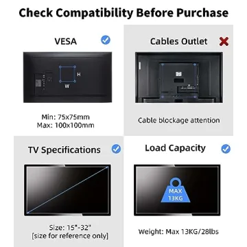 Suptek Full Motion TV Wall Mount for 15-32 inch LED, LCD