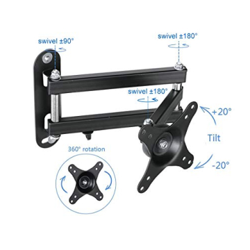 Suptek Full Motion TV Wall Mount for 15-32 inch LED, LCD