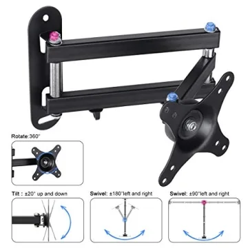 Suptek Full Motion TV Wall Mount for 15-32 inch LED, LCD