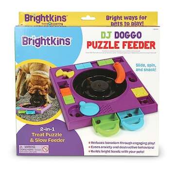 Brightkins DJ Doggo Puzzle Feeder for All Breeds - Dog Puzzle Toys, Interactive Dog Toys, Gifts for Dogs