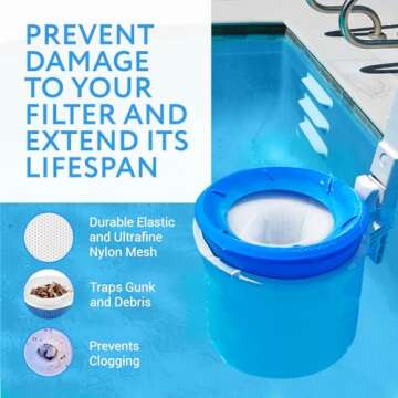 IMPRESA 10-Pack of Pool Skimmer Socks - Reusable & Protective