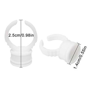 400pcs Tattoo Rings Disposable Ring Cups Glue Palette Holder Disposable Pigment Rings Plastic Makeup...