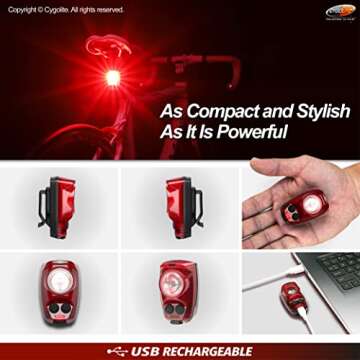 Cygolite Hotshot Pro– 150 Lumen Bike Tail Light [HARD MOUNT VERSION]– 6 Night & Daytime Modes– User Adjustable Flash Speeds- Compact Design– IP64 Water Resistant– USB Rechargeable–Great for Busy Roads