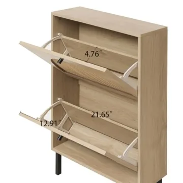 Elegant ZeHuoGe Rattan Shoe Cabinet for Entryway Storage