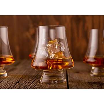 LUXBE - Bourbon Whisky Crystal Glass Snifter, Set of 4 - Narrow Rim Tasting Glasses - Handcrafted - Good for Cognac Brandy Scotch - 9-ounce/260ml