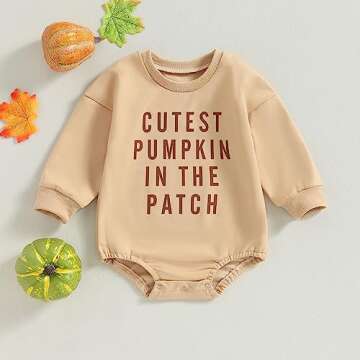 Lucikamy Halloween Baby Girl Boy Clothes Pumpkin Print Sweatshirt Romper Infant Long Sleeve One Piec...