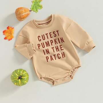 Lucikamy Halloween Baby Romper for Infants - Pumpkin Print