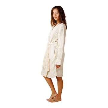 Happy Place Waffle Robe Lightweight Organic Cotton Bathrobe