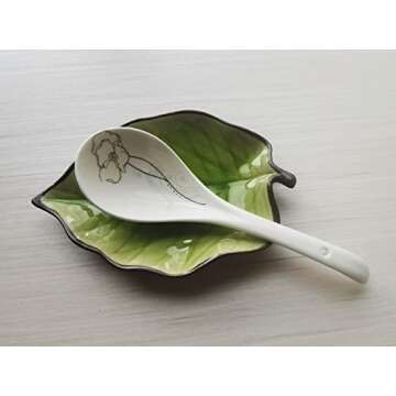 Ceramic Spoon Rest: Leaf-Shaped Kitchen Accessory