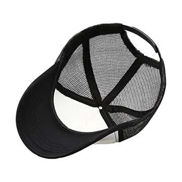 lycycse Smile Face Trucker Hat Retro Mesh Baseball Cap with Smile Patch Foam Neon High Crown Y2K Hats for Men Women (Black)