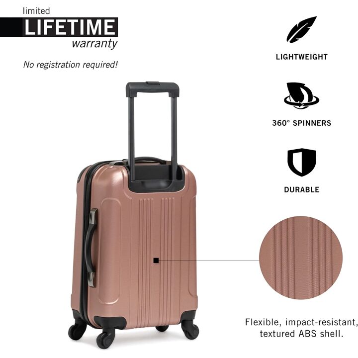Durable Rose Gold Hardshell Travel Suitcase