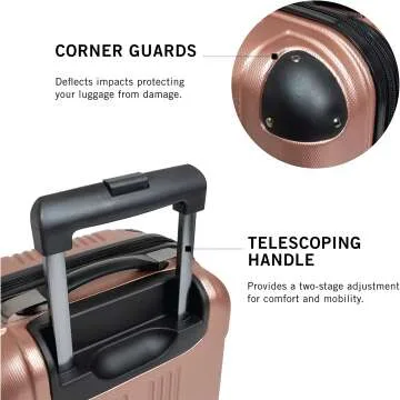 Durable Rose Gold Hardshell Travel Suitcase