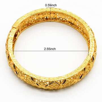 Stunning Indian Bollywood Gold Bangles for Women - 24K Plated Bridal Jewelry