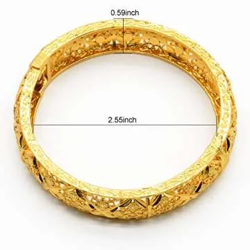 Stunning Indian Bollywood Gold Bangles for Women - 24K Plated Bridal Jewelry