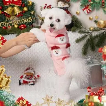 LUBOT Christmas Sweater for Dogs Cute Fun Pink Pullover