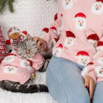 LUBOT Christmas Sweater for Dogs Cute Fun Pink Pullover