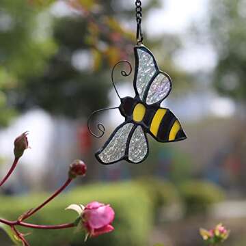 Buy HAOSUM Bumble Bee Stained Glass Suncatcher Home Decor