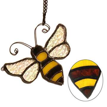 Buy HAOSUM Bumble Bee Stained Glass Suncatcher Home Decor
