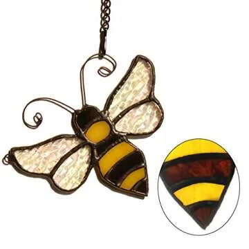 Buy HAOSUM Bumble Bee Stained Glass Suncatcher Home Decor