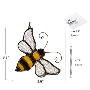 Buy HAOSUM Bumble Bee Stained Glass Suncatcher Home Decor
