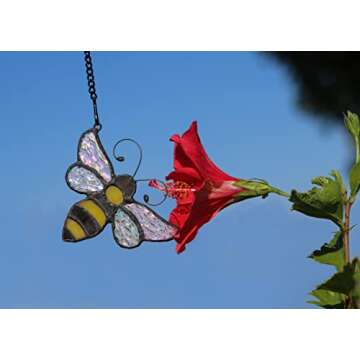 Buy HAOSUM Bumble Bee Stained Glass Suncatcher Home Decor