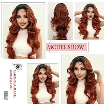 Ebingoo Lace Front Copper Red Wig for Women Daily Wear