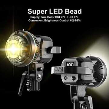 GVM 80W Video Light, Studio Lights for Photography, Softbox Lighting Kit with Bowens Mount, CRI97+ 5...