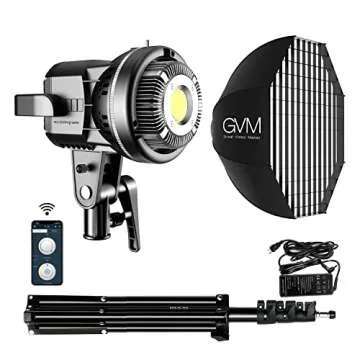 GVM 80W Video Light, Studio Lights for Photography, Softbox Lighting Kit with Bowens Mount, CRI97+ 5600K Colour Temperature , 22in Softbox, Tripod Stand, YouTube, Video, Wedding