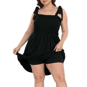 Chic HDE Plus Size Romper Dress with Built-In Shorts for Summer Fun