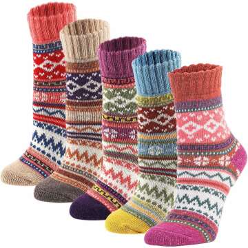 Vintage Winter Warm Thick Knit Wool Crew Socks