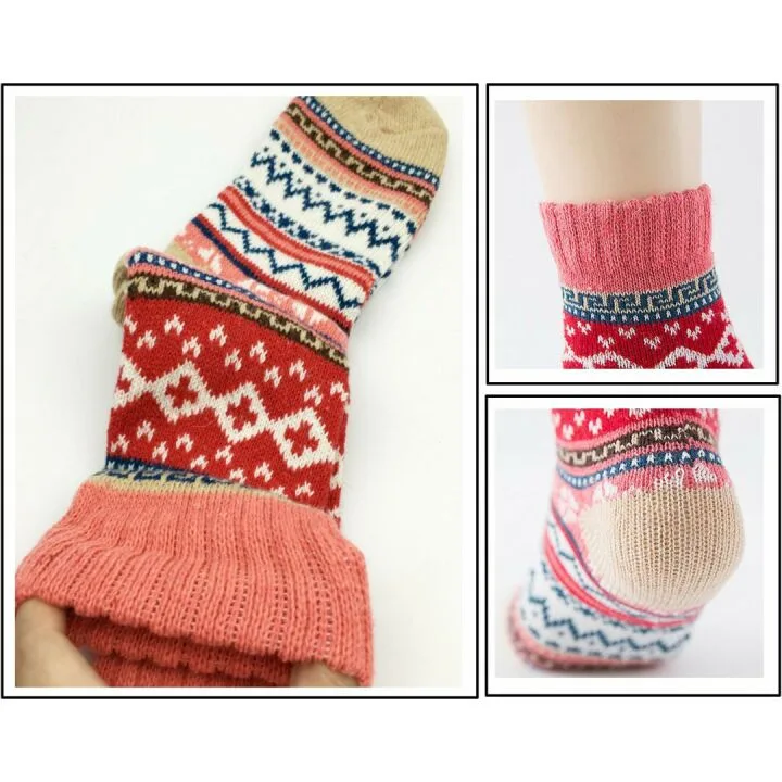 Vintage Winter Warm Thick Knit Wool Crew Socks