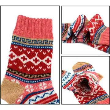 Vintage Winter Warm Thick Knit Wool Crew Socks