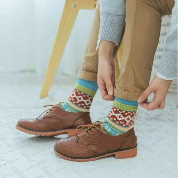Vintage Winter Warm Thick Knit Wool Crew Socks