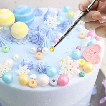 Sprinkle Pen, Pearl Grabber, Sugar Bead Pick-up Tool, Dragee Holder with 4-Prong, Edible Candy Catcher with 4 Claw for Cake, Cupcake, Ice Cream Baking Decoration, HIFUNBK