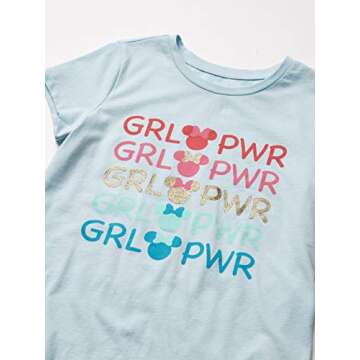 Amazon Essentials Disney | Marvel | Star Wars | Frozen | Princess Girls' Short-Sleeve T-Shirts, Pack...