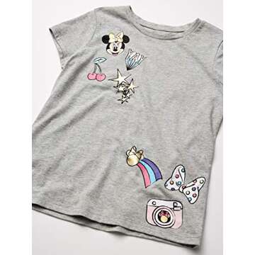 Amazon Essentials Disney | Marvel | Star Wars | Frozen | Princess Girls' Short-Sleeve T-Shirts, Pack of 4, Minnie/Girl Power, X-Small