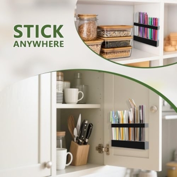 9.5” Acrylic Straw Holder for Cabinet Door Storage