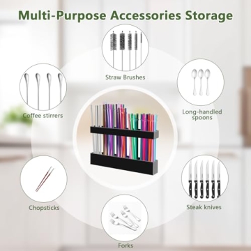 9.5” Acrylic Straw Holder for Cabinet Door Storage