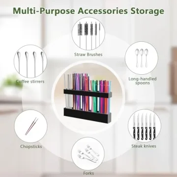 9.5” Acrylic Straw Holder for Cabinet Door Storage