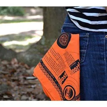 UST Survival Bandana with Heavy Duty Construction, Easy to Read Tips and High Vis Orange for Backpacking, Camping, Hiking, Emergency and Outdoor Survival