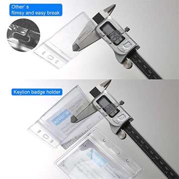 KEYLION 10 Pack Horizontal Name Tag ID Card Holders, Heavy Duty Clear Plastic Sleeve Cover w Waterproof Resealable Zip, fit 5 pcs Credit Card Size Cards or 3.5" x 2.5" Name Badge Inserts