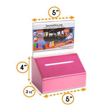 SOURCEONE.ORG Heavy Duty Donation Ballot Box with Lock