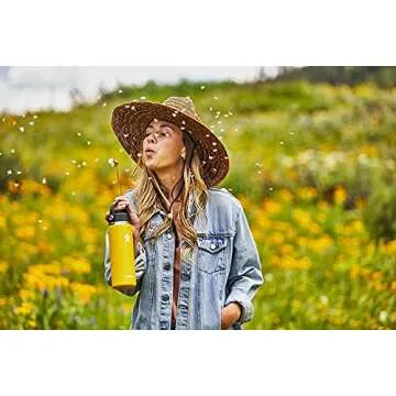 Hydro Flask Water Bottle - Stainless Steel & Vacuum Insulated - Wide Mouth 2.0 with Leak Proof Flex Cap - 32 oz, Sunflower